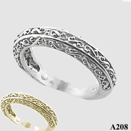 Filigree style engagement rings