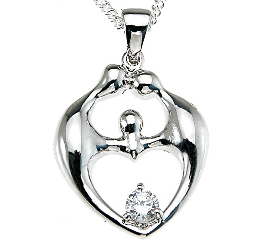 Mother's Family CZ jewelry pendant