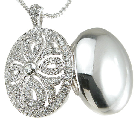 antique Locket CZ Pendant