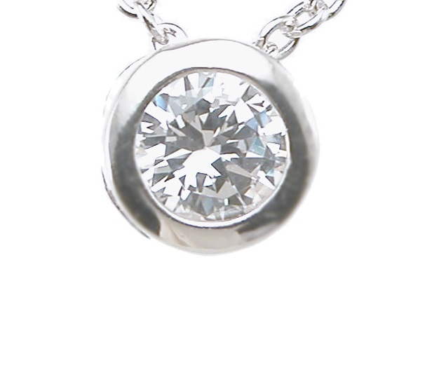 Bezel set Solitaire CZ Pendant