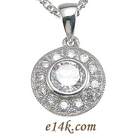 Sterling Silver Pave' CZ Pendant