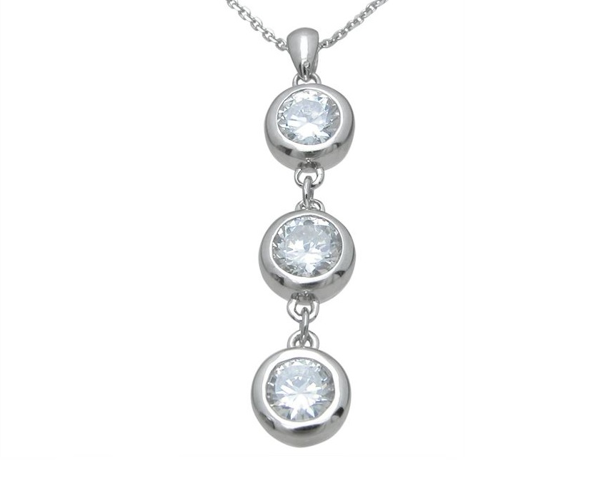 cubic zirconia bezel cz dangle pendant