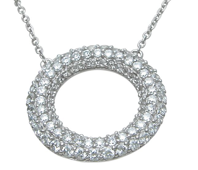 Circle Pave' CZ Pendant