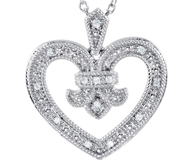 fleur de lis diamond pendant