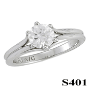 1 ct Platinum CZ Cubic Zirconia Solitaire/Engagement Ring