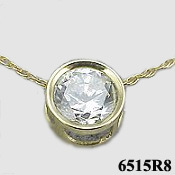 14k Gold Russian CZ Cubic Zirconia Millenium Style Slide/Necklace 14k Gold Russian CZ Cubic Zirconia Millenium Style Slide/Necklace