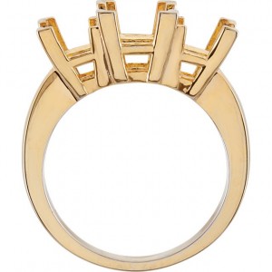 14k Gold 3 Stone Princess  Cut V Prong CZ/Cubic Zirconia Anniversary Ring