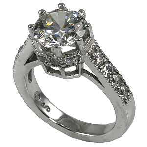 Platinum 3.5 ctw Fancy Classic CZ Cubic Zirconia Ring Platinum 3.5 ctw Fancy Classic CZ Cubic Zirconia Ring - Product Image