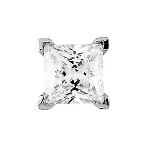 14k Gold Antique/Scroll Style CZ Princess Cut Cubic Zirconia Earrings