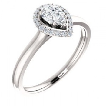 14k Gold CZ Cubic Zirconia Halo Style Asscher Cut Solitaire Engagement Ring