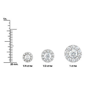 14k Gold Cluster / Halo Round Brilliant Cut Russian CZ Stud Earrings *Popular item*