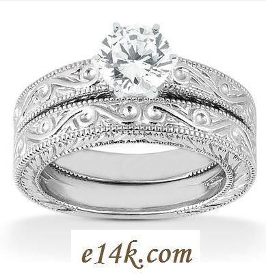 14k Gold Hand-Crafted Antique Victorian Wedding Band