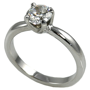 Platinum Solstice CZ/Cubic Zirconia Solitaire Engagement Ring Platinum Solstice CZ/Cubic Zirconia Solitaire Engagement Ring - Product Image