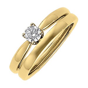 14k Gold Solstice CZ/Cubic Zirconia Solitaire Engagement Ring