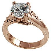 14k Rose Gold Antique/Floral CZ Cubic Zirconia Engagement Ring 14k Rose Gold Antique/Floral CZ Cubic Zirconia Engagement Ring - Product Image