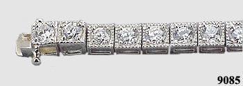 14k Gold 4 Carat Antique CZ Cubic Zirconia Tennis Bracelet 14k Gold 4 Carat Antique CZ Cubic Zirconia Tennis Bracelet