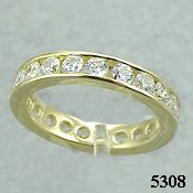 14k Gold Channel Set CZ/Cubic Zirconia Eternity Ring Band - Product Image