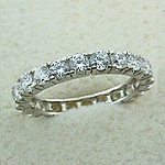 14k White Gold CZ/Cubic Zirconia Eternity Ring / Wedding Band 