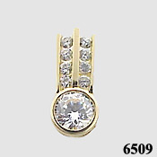 14k Gold 1.5 ct Russian CZ Cubic Zirconia Slide/Pendant - Product Image