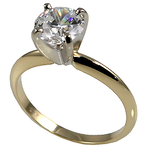 14k Gold CZ Cubic Zirconia 4 Prong Solitaire Engagement Ring 14k Gold CZ Cubic Zirconia 4 Prong Solitaire Engagement Ring - Product Image