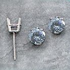 Platinum Russian CZ Cubic Zirconia Stud Basket Style Earrings Platinum Russian CZ Cubic Zirconia Stud Basket Style Earrings - Product Image