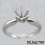 Platinum Cubic Zirconia CZ Solitaire Engagement Ring