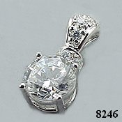 14k Gold 2.25 CTW  Fancy CZ Cubic Zirconia Pendant
