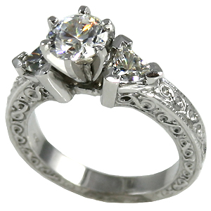 Sterling Silver Antique/Deco Round Trillions CZ Cubic Zirconia ring Sterling Silver Antique/Deco Round Trillions CZ Cubic Zirconia ring