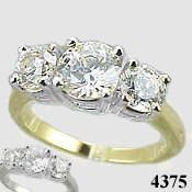 14k Gold 3 Stone CZ Cubic Zirconia Wedding Engagement Ring 14k Gold 3 Stone CZ Cubic Zirconia Wedding Engagement Ring