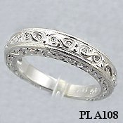 Platinum Antique Engagement Wedding Band Ring Platinum Antique Engagement Wedding Band Ring - Product Image