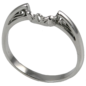 14k Gold Russian CZ Cubic Zirconia Antique/Scroll Solitaire Matching Band Ring
