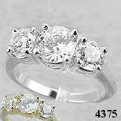 3 Stone Platinum Debeers Style Engagement Ring 3 Stone Platinum Debeers Style Engagement Ring - Product Image