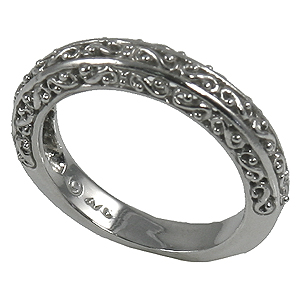 14k Gold Antique Fancy Filigree Wedding Band Ring