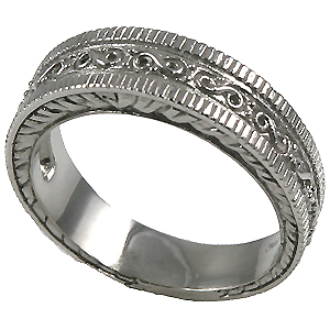 14k Gold Mens Antique Fancy Wedding Band Ring Solid 14k Gold!