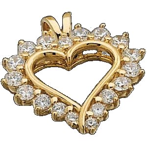 14k Gold CZ Cubic Zirconia Heart Pendant 14k Gold CZ Cubic Zirconia Heart Pendant - Product Image
