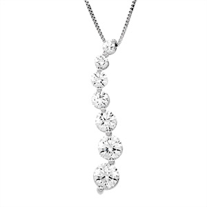 14k Gold Russian CZ Cubic Zirconia Journey Pendant 14k Gold Russian CZ Cubic Zirconia Journey Pendant - Product Image