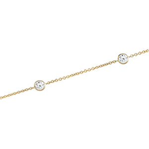 Solid 14k Gold CZ Cubic Zirconia Station Necklace Solid 14k Gold CZ Cubic Zirconia Station Necklace - Product Image