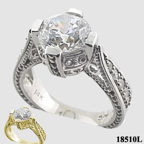 Sterling Silver 2ct Fancy Antique/Victorian CZ Cubic Zirconia Ring Sterling Silver 2ct Fancy Antique/Victorian CZ Cubic Zirconia Ring