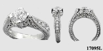 Sterling Silver 1ct Fancy Antique/Victorian CZ Cubic Zirconia Ring Sterling Silver 1ct Fancy Antique/Victorian CZ Cubic Zirconia Ring