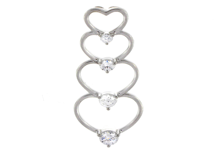 14k Gold Russian CZ Cubic Zirconia Journey Heart Pendant 14k Gold Russian CZ Cubic Zirconia Journey Heart Pendant - Product Image