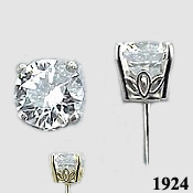 14k Gold Antique/Scroll Style CZ Cubic Zirconia Earrings
