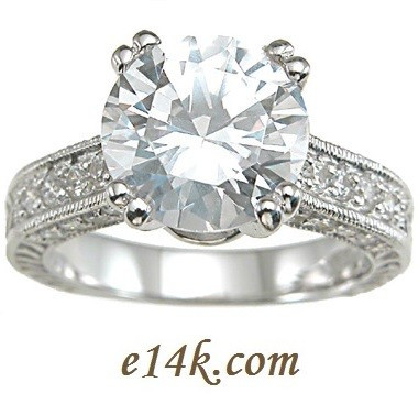 HUGE Sterling Silver 4.00cttw Fancy Antique Inspired Victorian CZ Cubic Zirconia Ring