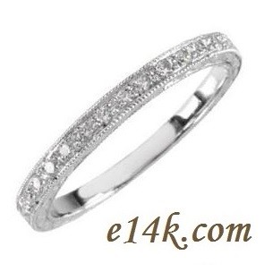 Solid 14k Gold 1ct Round Brilliant CZ Antique Style Hand Carved Engagement Ring   