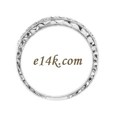 Solid 14k Gold 1ct Round Brilliant CZ Antique Style Hand Carved Engagement Ring   