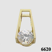Solid 14k Gold 2.75 ct Russian CZ Cubic Zirconia Slide/Pendant - Product Image