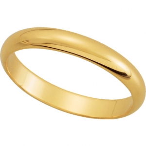 Solid 14k Gold 3mm Wedding Band Ring
