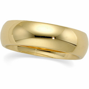 Solid 14k Gold 6mm Wedding Band Ring