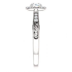 Solid 14k Gold "Any Shape Center Stone" Sculpture Inspired Antique Halo Style Engagement Ring   