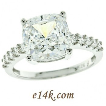 Solid .925 Sterling Silver 3.5ct Cushion Cut Basket style Engagement Ring 