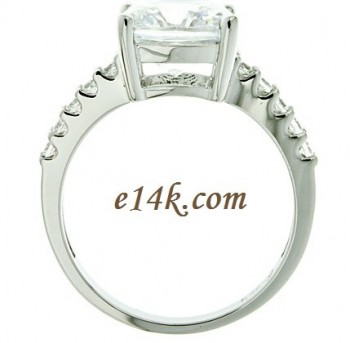 Solid .925 Sterling Silver 3.5ct Cushion Cut Basket style Engagement Ring 